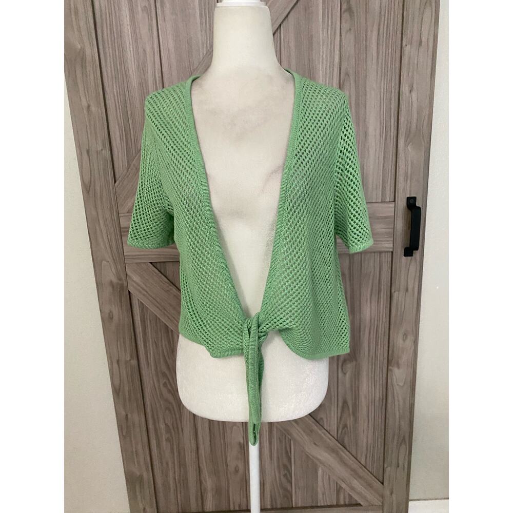 Alfred Dunner PM mint crochet sweater